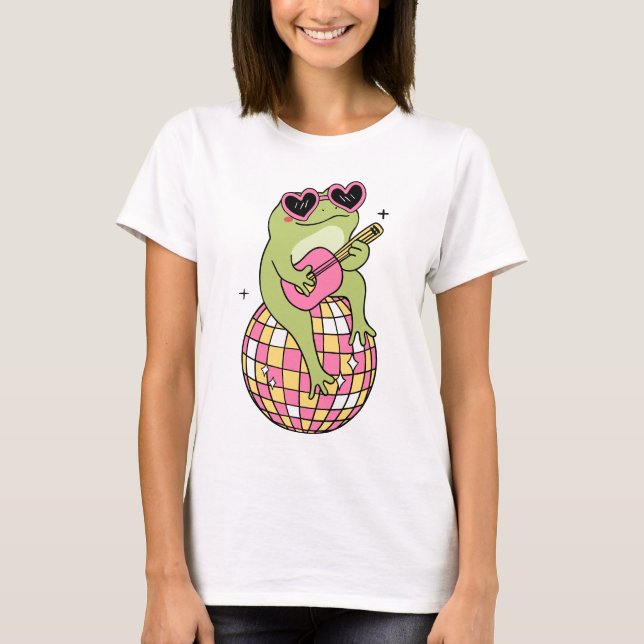 cool frog playing guitar women's T-Shirt (Front)