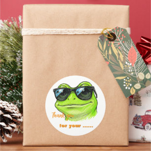 Cool Frog Sunglasses Classic Round Sticker