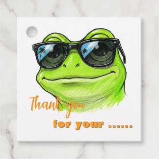 Cool Frog Sunglasses Favor Tags