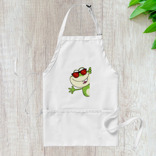 Cool Frog Wearing Red Sunglasses Adult Apron (Creator Uploaded)