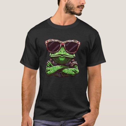 Cool Frog with Sunglasses _ Bouncer Animal Design T_Shirt