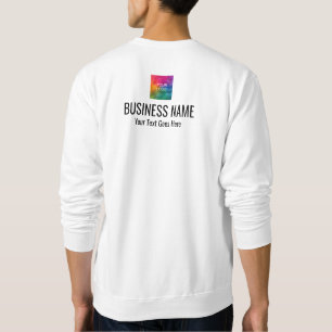 Cool Front And Back Print Work Uniform Mens White Sweatshirt