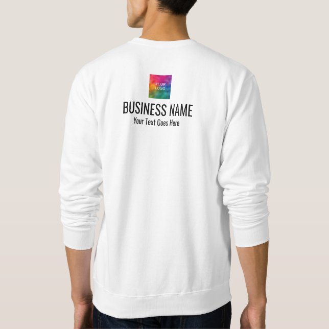 Cool Front And Back Print Work Uniform Mens White Sweatshirt (Back)