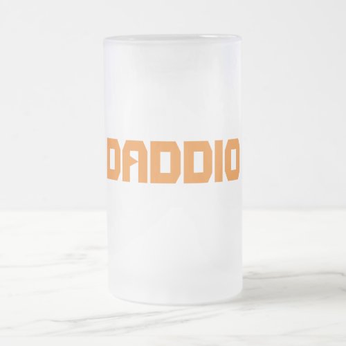 Cool frosty Daddio glass mug