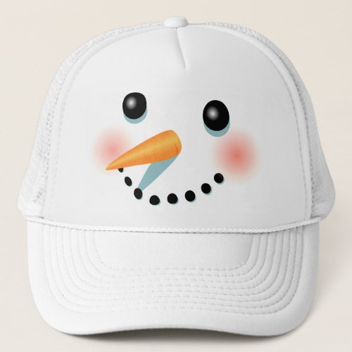 Cool Frosty Snowman Cartoon Trucker Hat