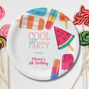 cool fruits and ice ice-cream party birthday paper plates