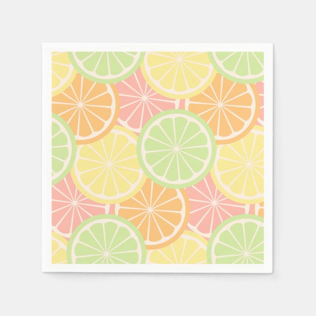 Cool Fruity Summer Birthday Party Supplies Paper Napkins (Front)