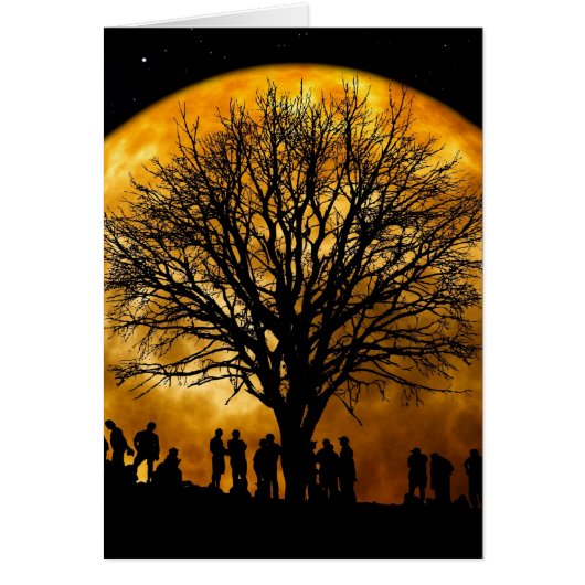Cool Full Harvest Moon Tree Silhouette Gifts (Front)