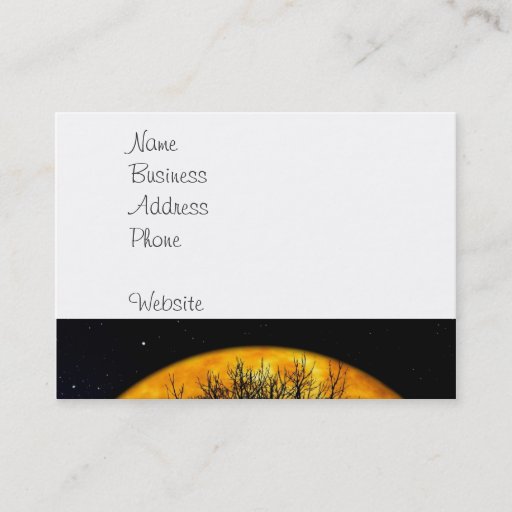 Customizable Cool Full Harvest Moon Tree Silhouette Gifts Business Cards