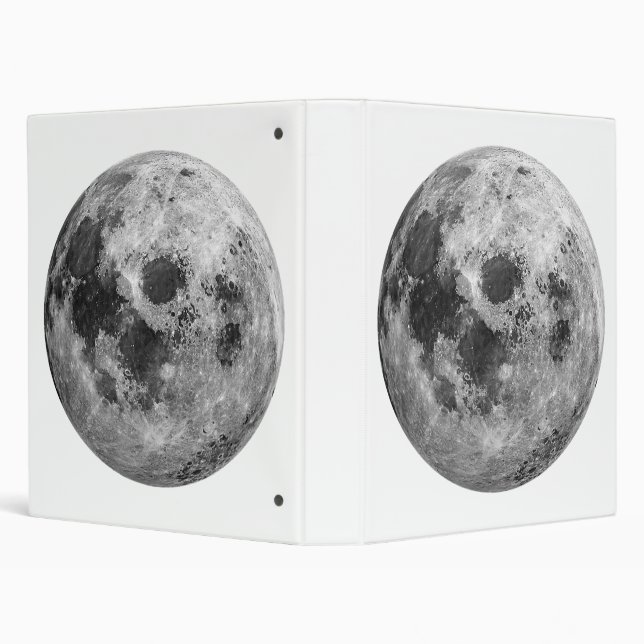 Cool Full Moon Graphic Space Astronomy Science 3 Ring Binder (Background)