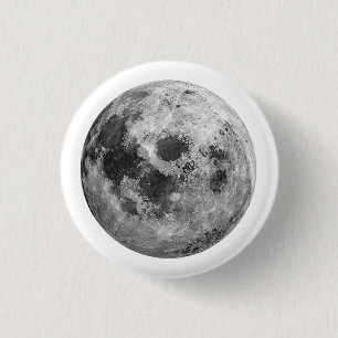 Cool Full Moon Graphic Space Astronomy Science Button