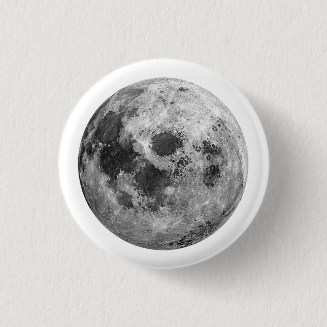 Cool Full Moon Graphic Space Astronomy Science Button (Front)