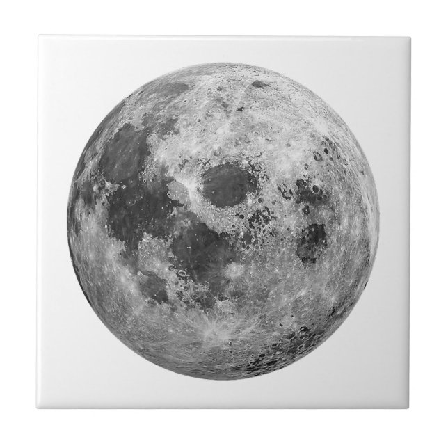 Cool Full Moon Graphic Space Astronomy Science Ceramic Tile (Front)