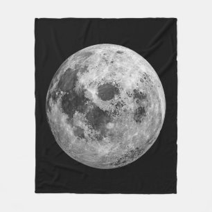 Cool Full Moon Graphic Space Astronomy Science Fleece Blanket