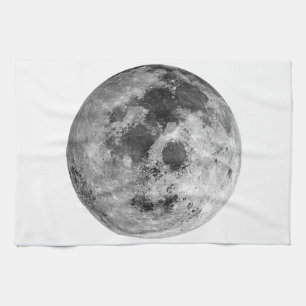 Cool Full Moon Graphic Space Astronomy Science Kitchen Towel