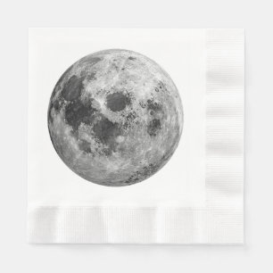 Cool Full Moon Graphic Space Astronomy Science Napkins