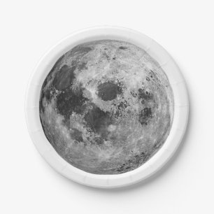 Cool Full Moon Graphic Space Astronomy Science Paper Plates