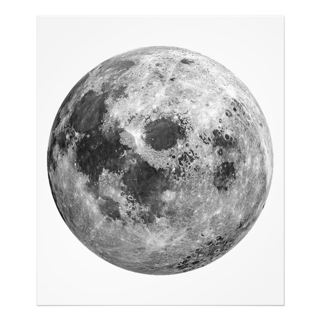 Cool Full Moon Graphic Space Astronomy Science Photo Print (Front)