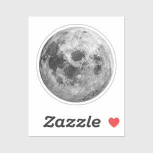 Cool Full Moon Graphic Space Astronomy Science Sticker