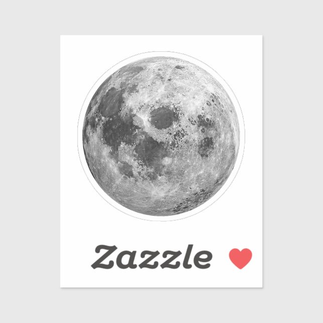Cool Full Moon Graphic Space Astronomy Science Sticker (Sheet)