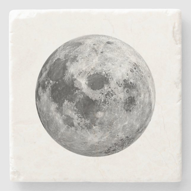 Cool Full Moon Graphic Space Astronomy Science Stone Coaster (Front)