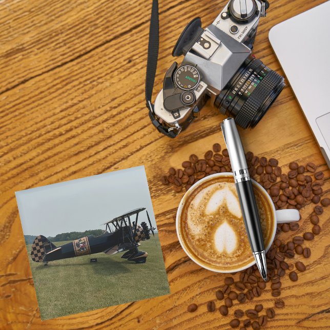 Cool Fun Airplane Photo, Pilot Family, Aviation  Glass Coaster (Creator Uploaded)