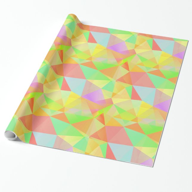 Cool Fun and Colorful Triangles pattern Wrapping Paper (Unrolled)