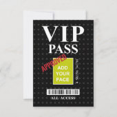 Cool fun black and white customizable VIP Pass… (Front)