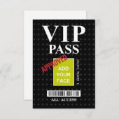 Cool fun black and white customizable VIP Pass… (Front/Back)