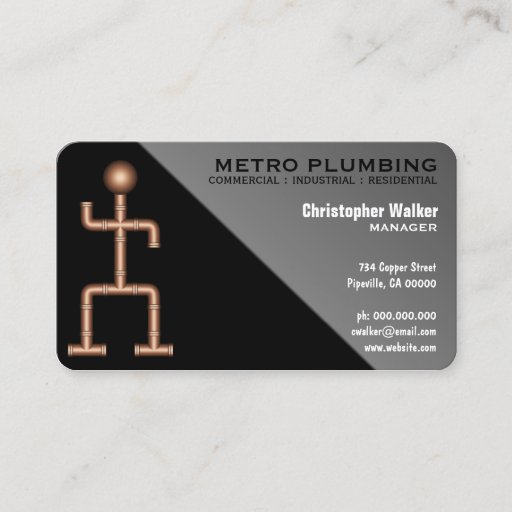 Customizable Plumber Plumbing Business Cards