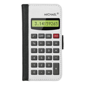 Cool Fun Calculator - Math Pi Number Digits Iphone 8/7 Wallet Case by CityHunter at Zazzle