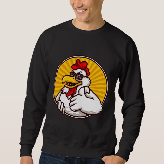Cool fun chicken mascot design sweatshirt (Front)