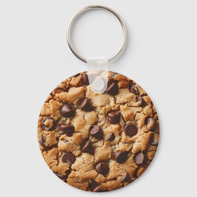 Cool Fun Chocolate Chip Cookie Theme  Keychain (Front)