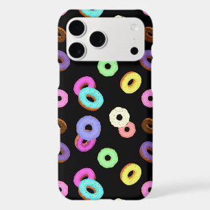 Cool fun colorful donuts pattern black iPhone 17 pro max case