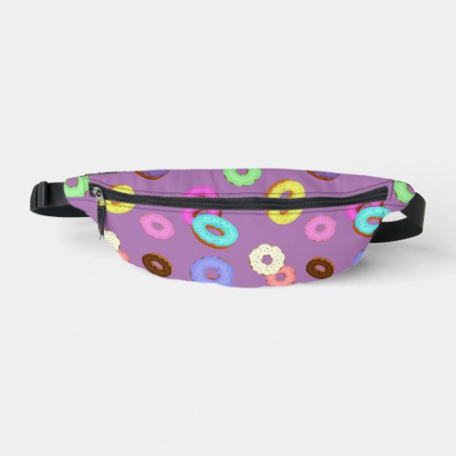 Cool fun colorful donuts pattern lavender purple  fanny pack