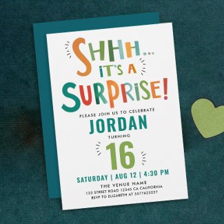 Cool Fun Colorful Surprise Party Brush Kids Typo 