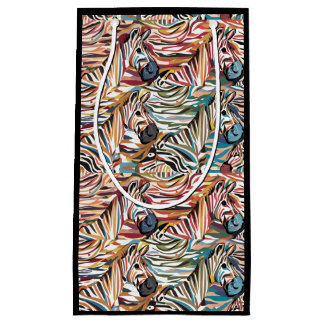 Cool Fun Colorful Zebra Print Abstract Small Gift Bag