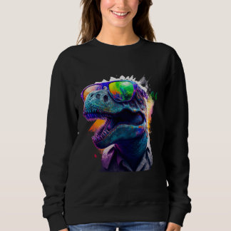 Cool fun dinosaur Rex with sunglasses Sweatshirt
