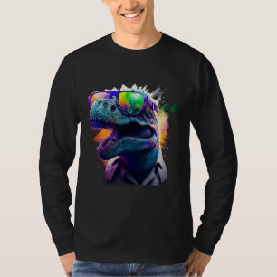 Cool fun dinosaur Rex with sunglasses T-Shirt