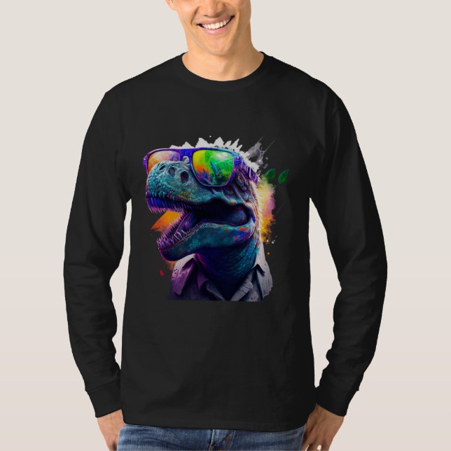 Cool fun dinosaur Rex with sunglasses T-Shirt (Front)