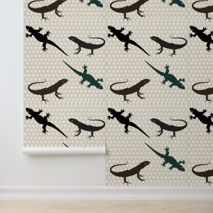 Cool Fun Graphic Trendy Earthy Vintage Lizard Wallpaper