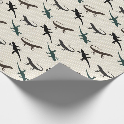     Cool Fun Graphic Trendy Earthy Vintage Lizard Wrapping Paper