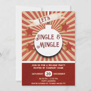 Cool fun Jingle & Mingle corporate holiday party Invitation