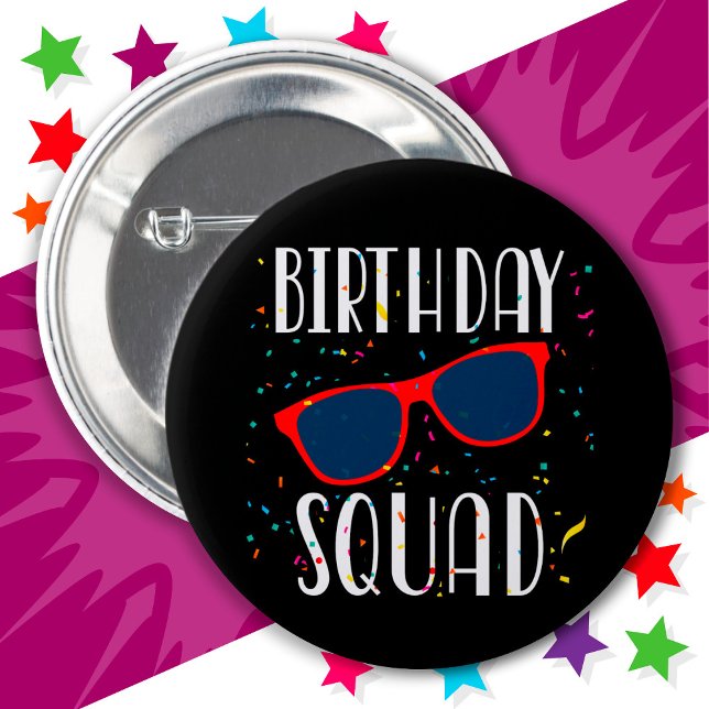 Cool Fun Matching Group Party Crew Birthday Squad Button (Creator Uploaded)