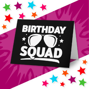 Cool Fun Matching Group Party Crew Birthday Squad Card