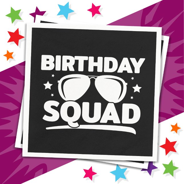 Cool Fun Matching Group Party Crew Birthday Squad Napkins (Creator Uploaded)