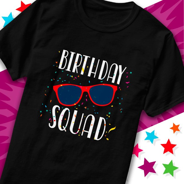 Cool Fun Matching Group Party Crew Birthday Squad T-Shirt (Creator Uploaded)