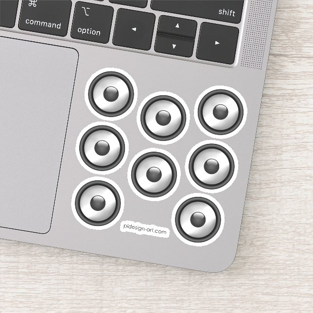 Cool fun Music Speaker design Sticker (Detail)