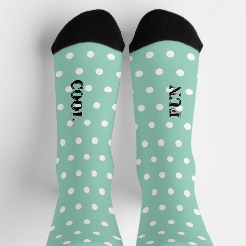 Cool Fun Pastel Green White Polka Dots Socks