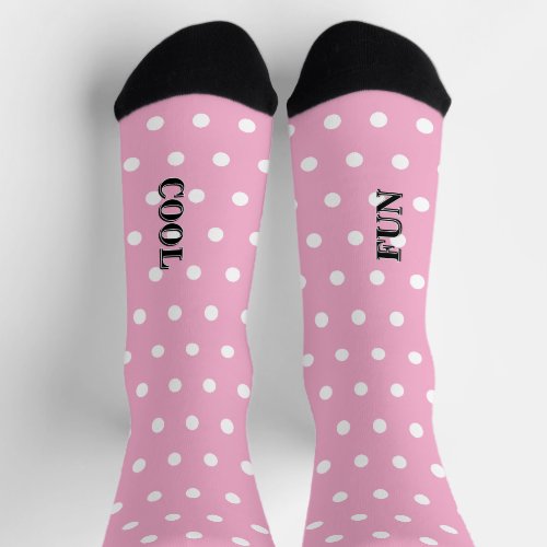 Cool Fun Pastel Pink White Polka Dots Socks